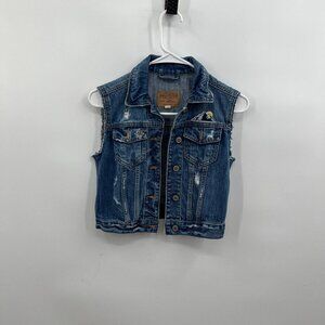 Girls Hollister Blue jean Vest size XS